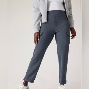 ATHLETA ENDLESS HIGH RISE CARGO PANT GRANITE BLUE